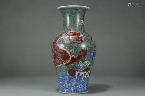 A Chinese Porcelain Blue&White Underglazed Red Vase