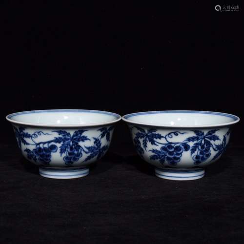 Pair Of Chinese Porcelain Blue&White Bowl