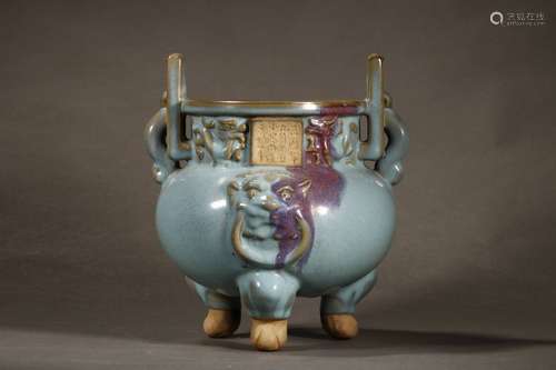 A Chinese Porcelain Jun Kiln Censer