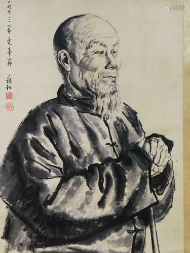 A Chinese Painting Of Figure, Jiang Zhaohe Mark