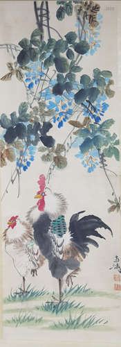 A Chinese Painting Of Floral&Bird, Wang Xuetao Mark