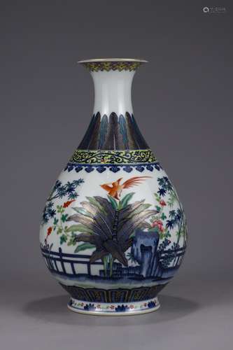 A Chinese Porcelain Doucai Yuhuchunping Vase