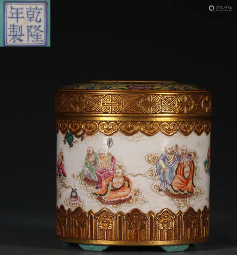 AN ENAMELED GLAZE CENSER PAINTED WITH FIGURE&FLOWER