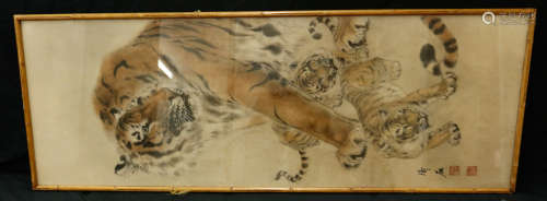 A TIGER PATTERN PAINTING