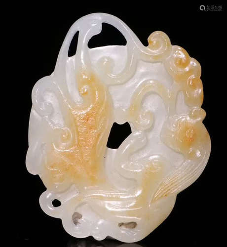 A HETIAN JADE BI CARVED WITH BEAST