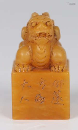 A TIANHUANG STONE SEAL SHAPED WITH BEAST