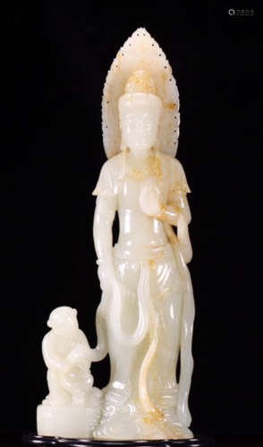 A HETIAN JADE FIGURE STATUE