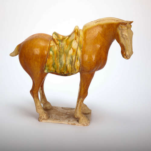 THREE COLORED HORSES OF TANG DYNASTY IN  CHINA