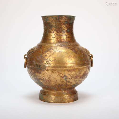 CHINESE GILT BRONZE POT