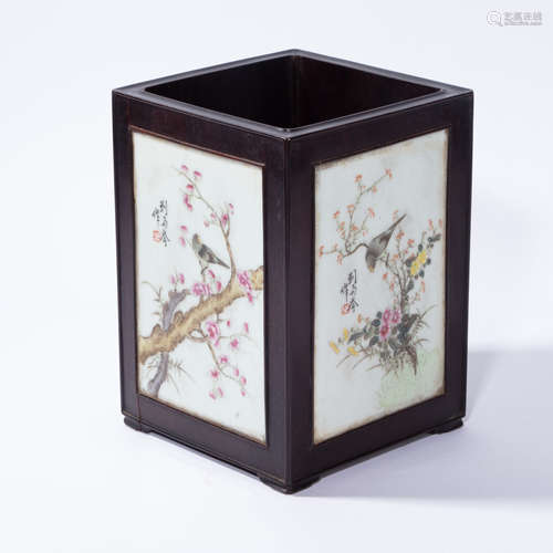 CHINA QING DYNASTY PORCELAIN PLATE PEN HOLDER