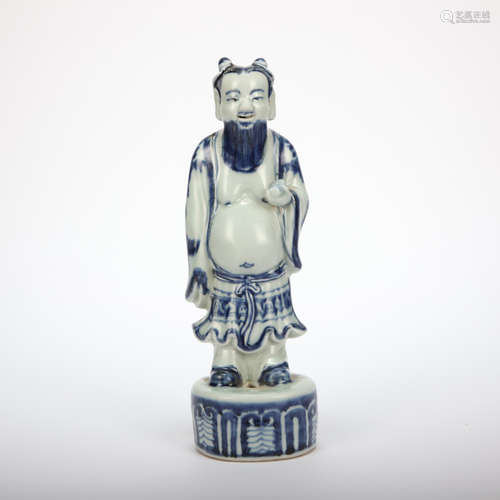 CHINESE MING DYNASTY BLUE AND WHITE PORCELAIN EIGHT IMMORTALS