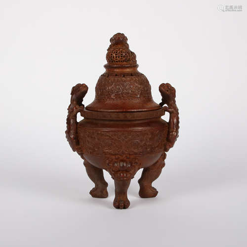 CHINESE  BAMBOO CARVING INCENSE BURNER