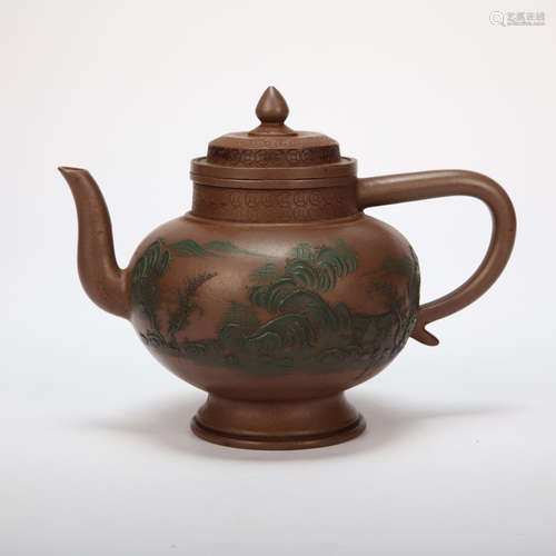 CHINESE  BOCCARO TEAPOT