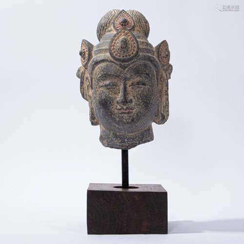 CHINESE STONE CARVED BUDDHA HEAD