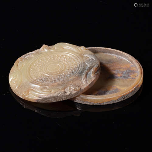 CHINESE HETIAN JADE POWDER BOX