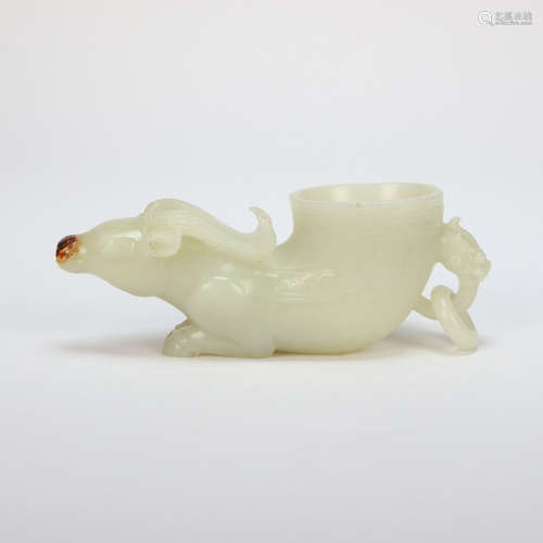 CHINESE HETIAN JADE BEAST CUP