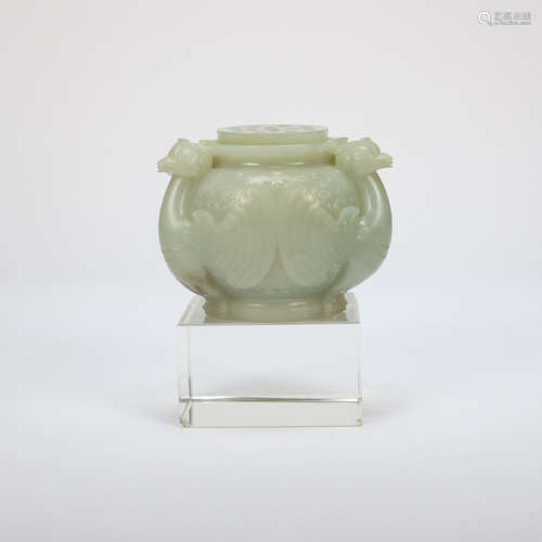 CHINESE HETIAN JADE INCENSE BURNER