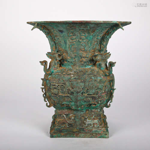 CHINESE BRONZE SQUARE ZUN