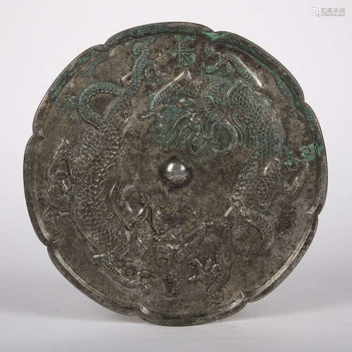 CHINESE BRONZE DRAGON MIRROR