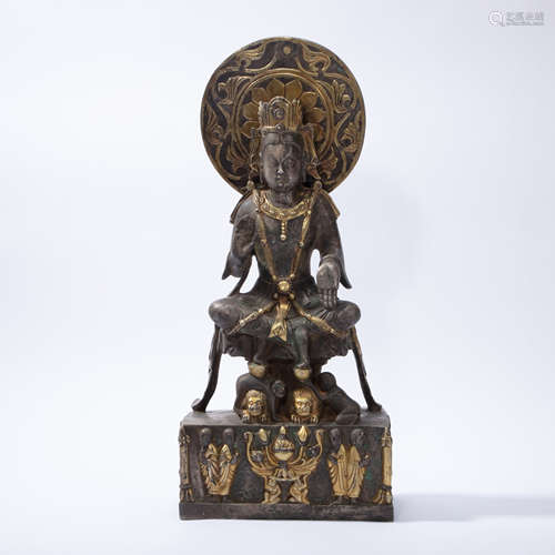 CHINESE GILT SILVER BUDDHA