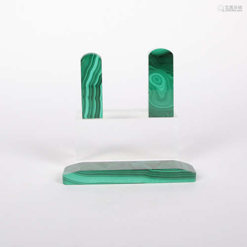 A SET OF  CHINESE MALACHITE SEALS