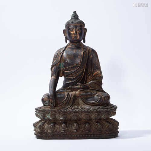 CHINESE GILT BRONZE BUDDHA STATUE