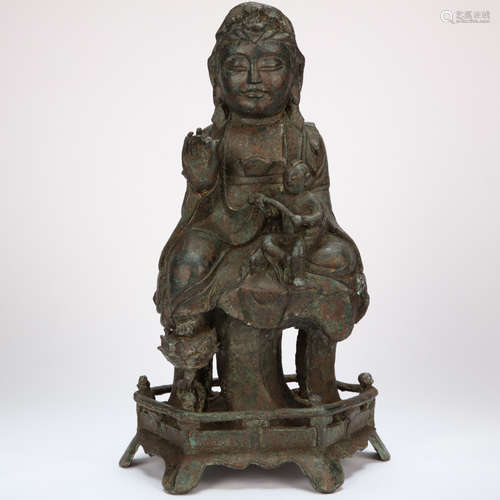 CHINESE BRONZE STATUE OF GUANYIN