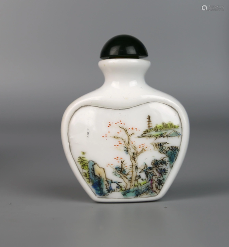 a chinese famille rose snuff bottle