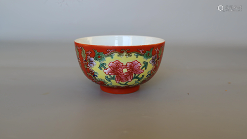 a chinese iron red bowl Guan Xu Mark