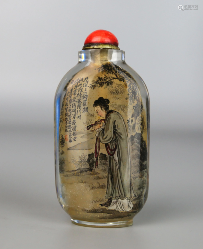 a chiense reverse painted snuff bottle