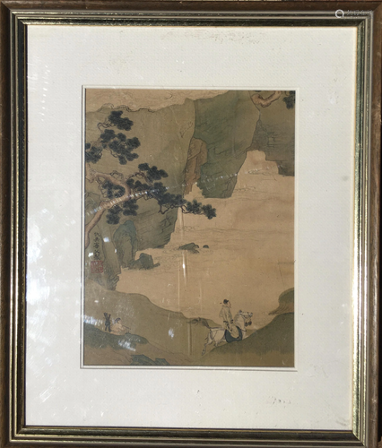 a chinese painting framed on paper Qiu Ying (1497-1552)