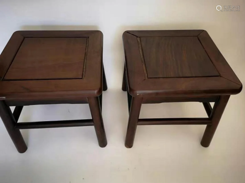 A pair of small Chinese mahogany chairs