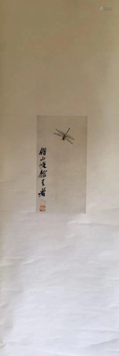 a chinese painting on paper scroll Qi Bai Shi