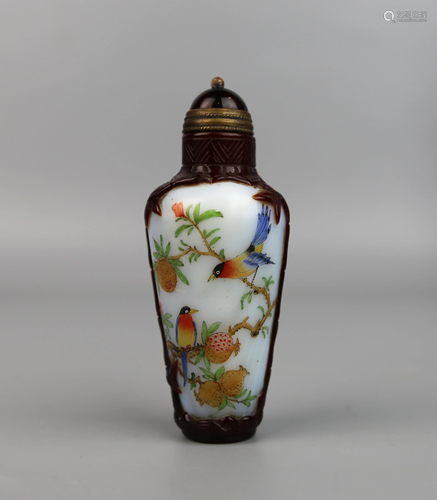 a chinese enamel glass snuff bottle