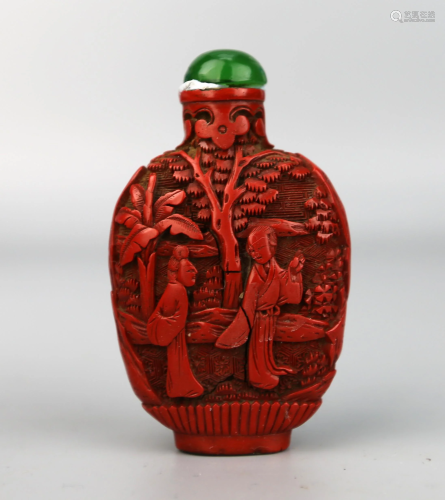 a chinese lacquer snuff bottle