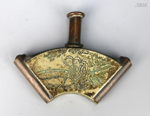 a chinese bronze snuff bottle