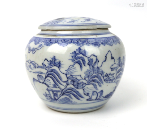 a chinese blue and white jar