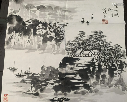 A Chinese landscape painting by Zhang Zhensheng