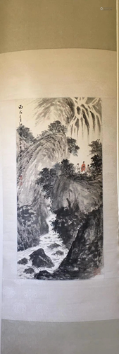 a chinese painting on paper scroll Fu Bao Shi