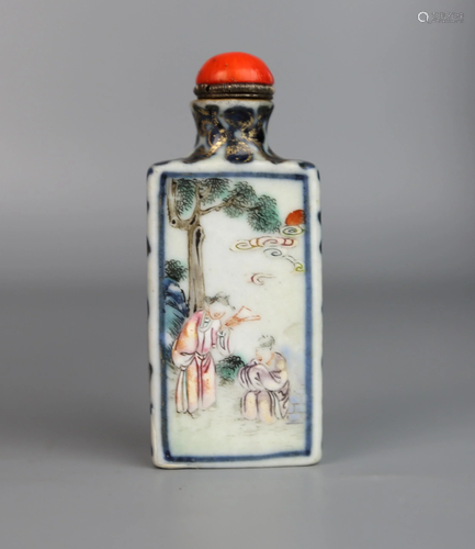 a chinese porcelain snuff bottle