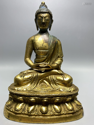 a chinese bronze buddha