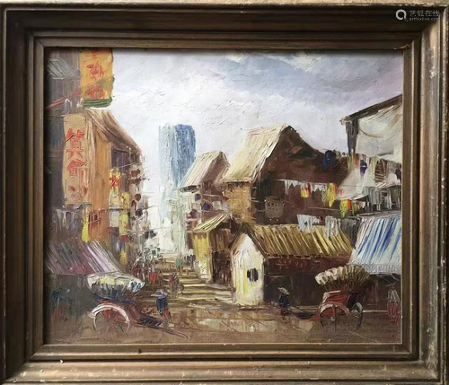 a chinese painting framed on paper no signature