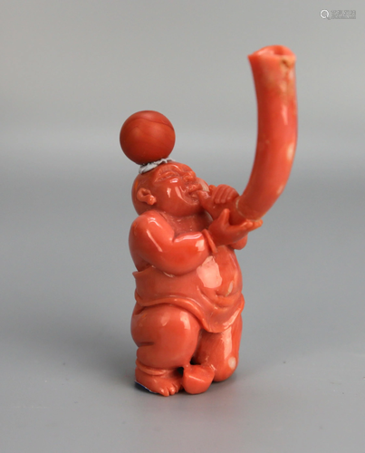 a chinese coral snuff bottle