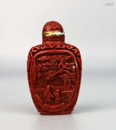 a chinese lacquer snuff bottle