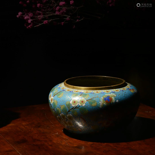 an enamel bronze water pot