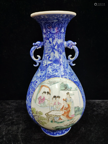 A chinese famille rose vase QIAN LONG MARK