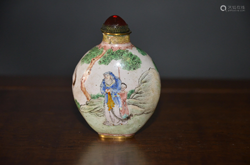 bronze painted enamel colour snuff bottle