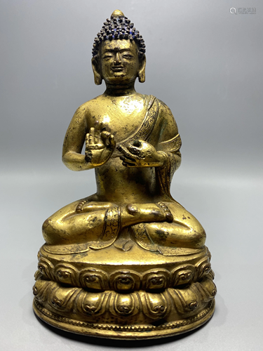 a chinese bronze buddha