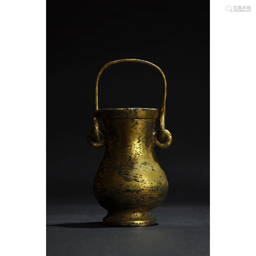 a gilded bronze tea pot tang style