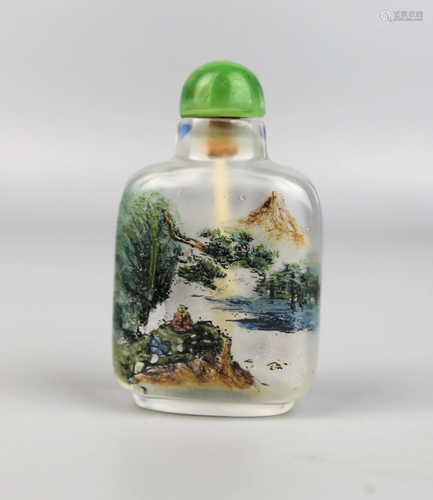 a chinese reverse painted snuff bottle